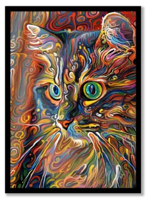 Abstract Cat Poster