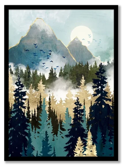 Misty Pines Topography Poster