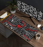 Red Circuit Desk Mat