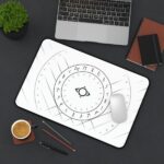 White Compass Desk Mat