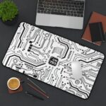 White Circuit Desk Mat