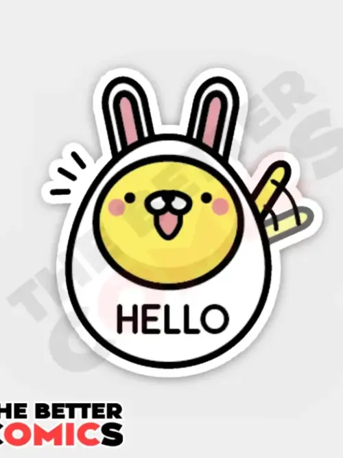 Bunny Says Hello Sticker