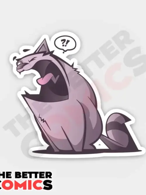 Confused Sleepy Cat Sticker