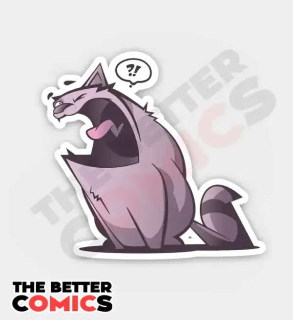 Confused Sleepy Cat Sticker
