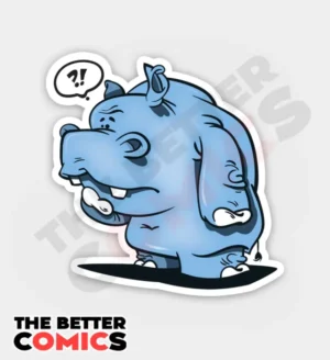Confused Hippo Sticker