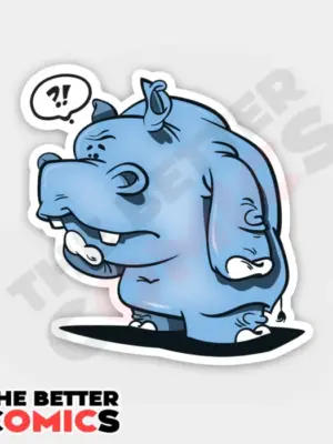 Confused Hippo Sticker