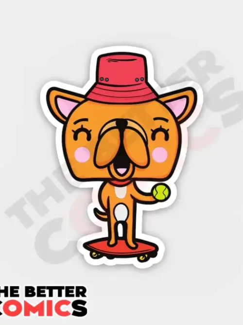 Cute Dog With Ball Sticker