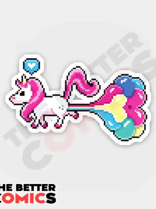 Rainbow Farting Unicorn Sticker