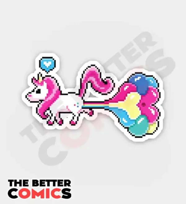 Rainbow Farting Unicorn Sticker