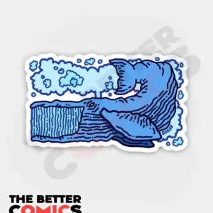 Rectangular Whale Sticker