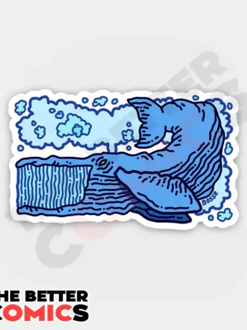 Rectangular Whale Sticker