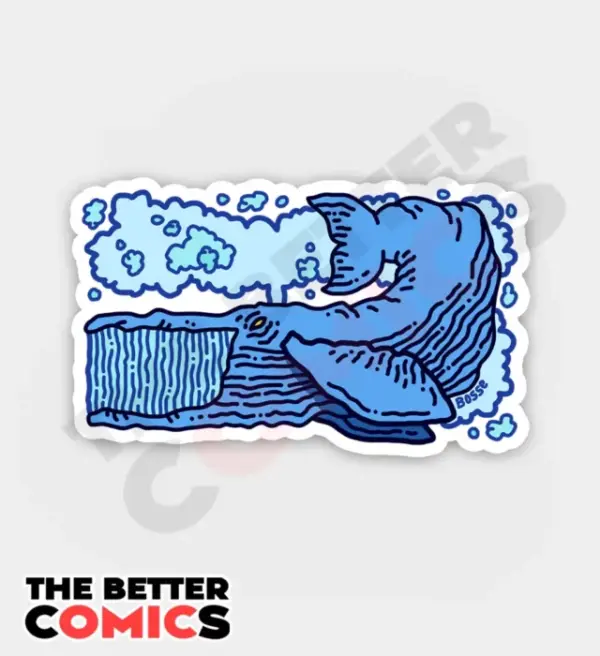 Rectangular Whale Sticker Rectangular Whale Sticker