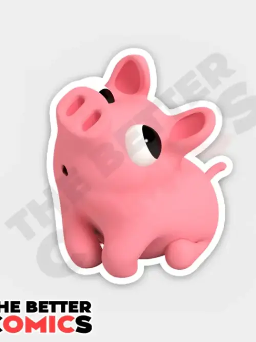 Rosa The Pig Is Shy Sticker