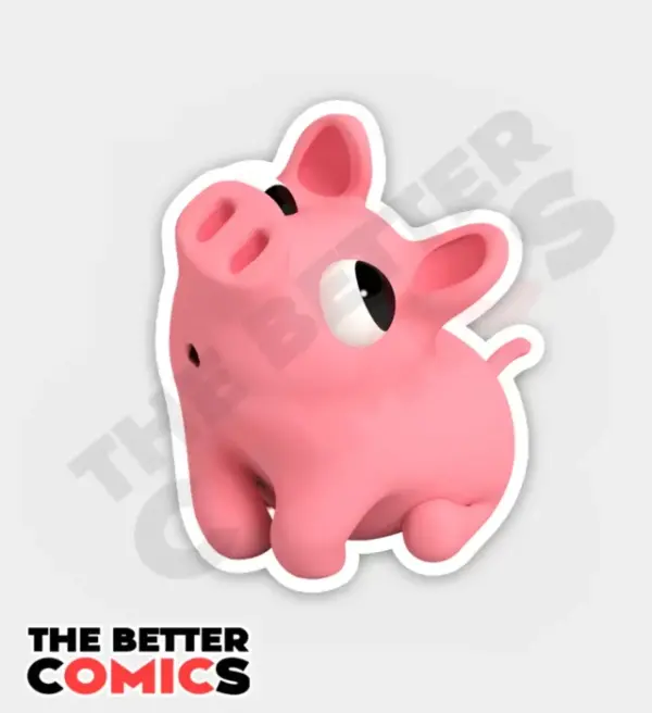 Rosa The Pig Is Shy Sticker