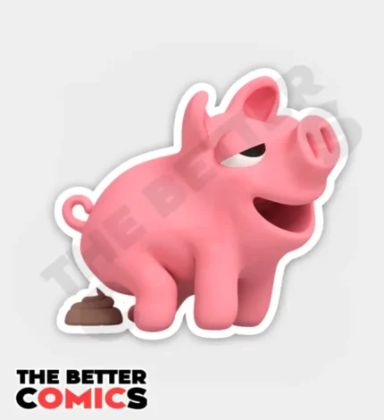 Rosa The Pig Poops Sticker