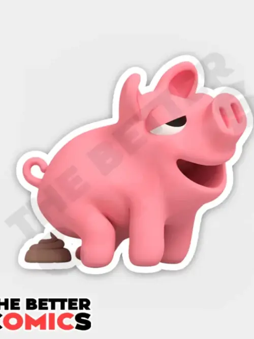 Rosa The Pig Poops Sticker