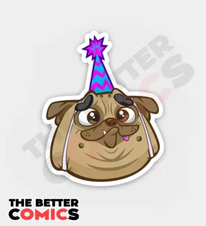Birthday Pug Sticker