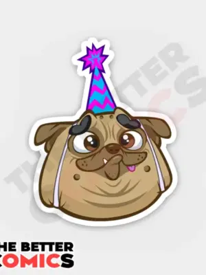 Birthday Pug Sticker