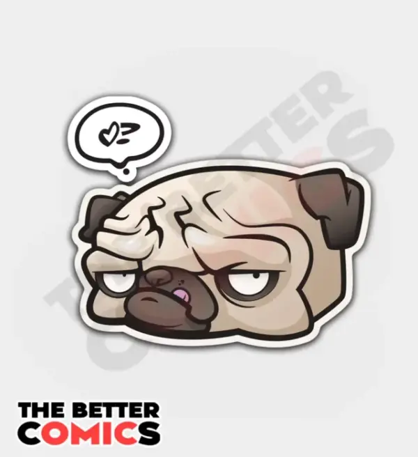 Unamused Pug Sticker