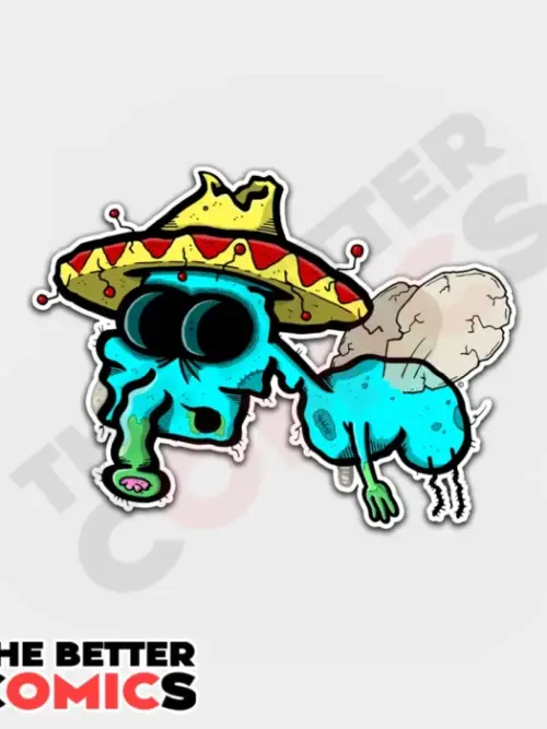 Zombie Mariachi Fly Sticker
