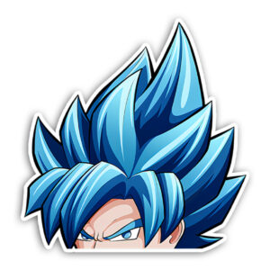 Blue Goku Dragon Ball Peeker Sticker
