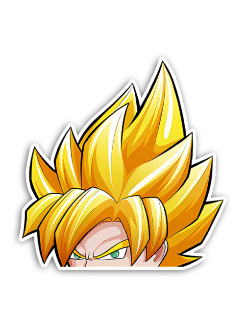 Yellow Goku Dragon Ball Peeker Sticker