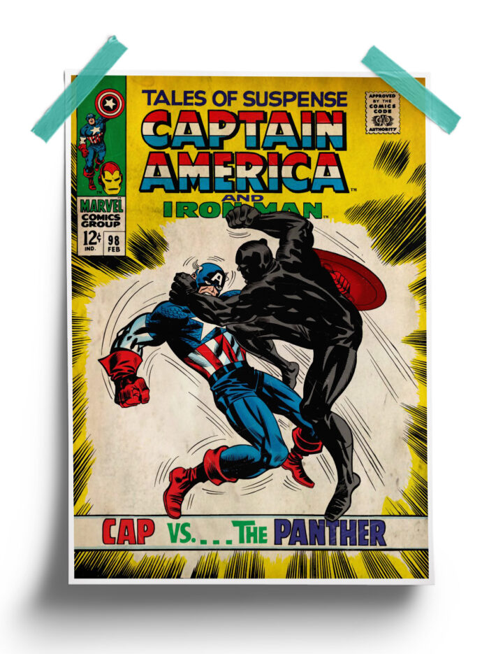 Marvel Comics Captain America Vs Black Panther Poster