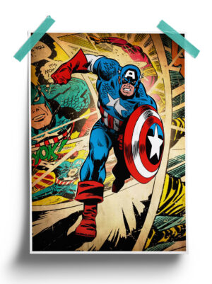 Marvel Comics Shield Captain America Poster