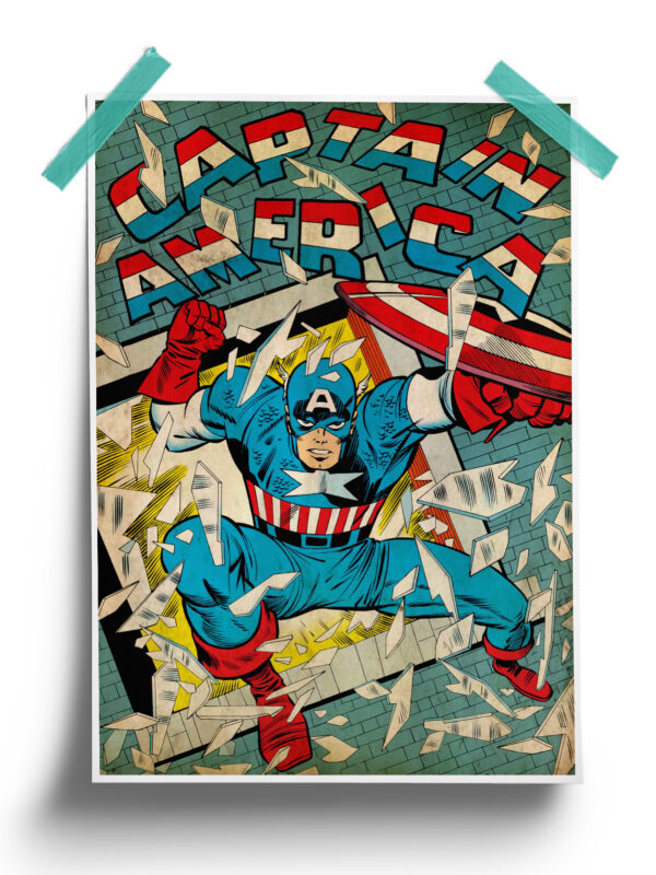 Marvel Comics Shield Captain America Poster