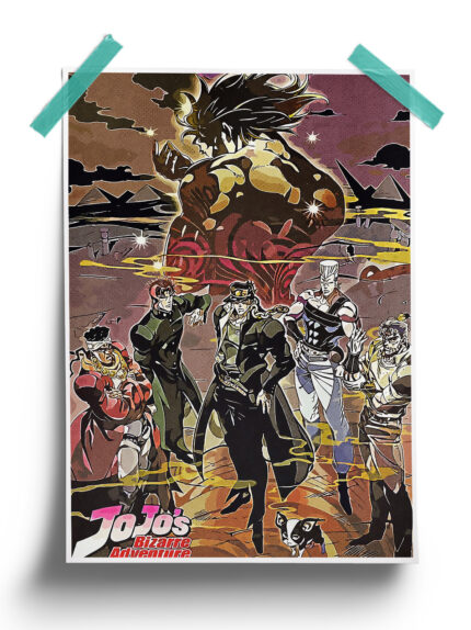 Josefumi Kujo Retro Movie Anime Poster | Jojo's Bizarre Adventure Posters