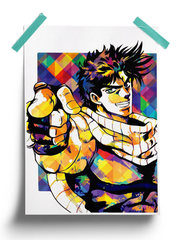 Josefumi Kujo Retro Movie Anime Poster | Jojo's Bizarre Adventure Posters