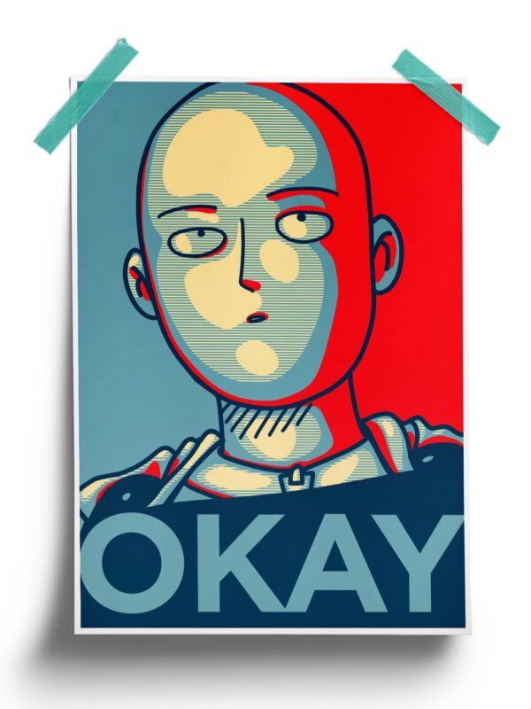 One Punch Man Saitama Retro Poster