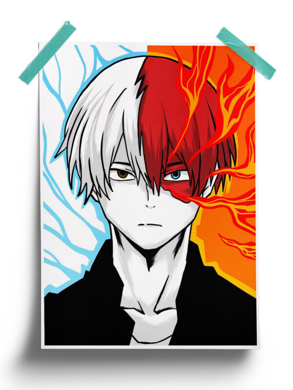 My Hero Academia | Shoto Todoroki Dual Quirk Anime Poster