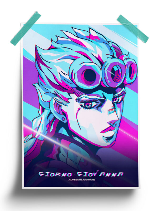 Jojo's Bizarre Adventure | Giorno Giovanna Retro Anime Poster