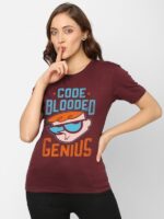 Code Blooded Genius T Shirt Female Model 600x800