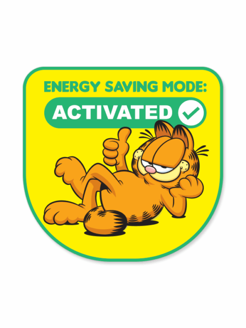 Energy Saving Mode: Activated – Garfield Official Sticker
