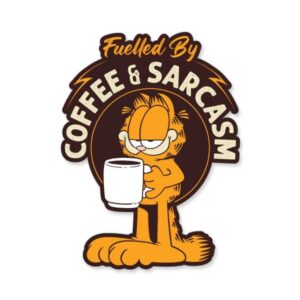 Fuelled By Coffee & Sarcasm - Garfield Official Sticker