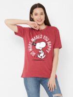 Peanuts Snoopy Do What Makes You Happy T Shirt Female Model 600x800