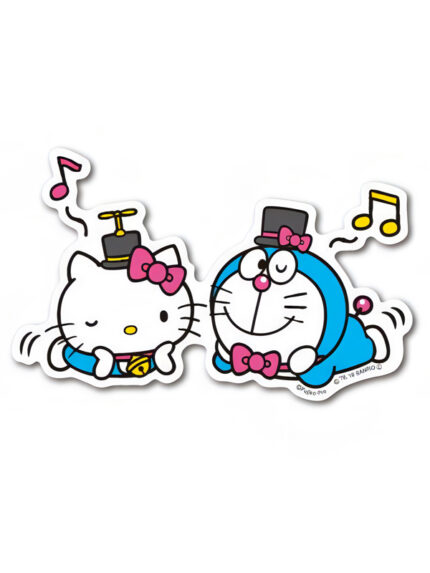 Music Lover - Doraemon & Hello Kitty Official Sticker