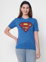 Superman Vintage Logo T Shirt India Female Model 600x800