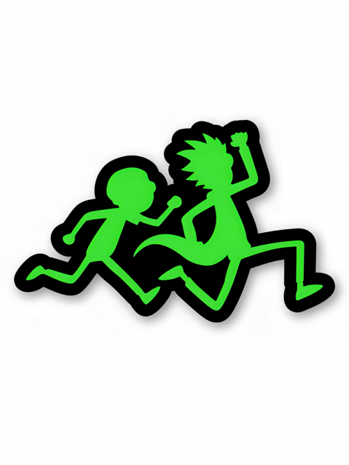 Rick and Morty running – Rick And Morty Official Sticker