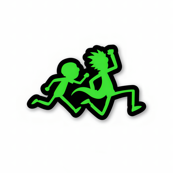 Rick and Morty running – Rick And Morty Official Sticker