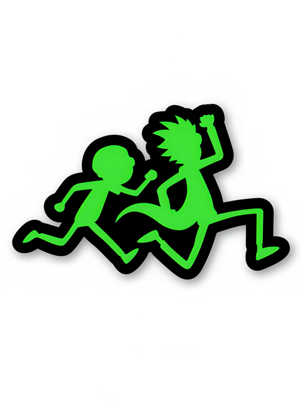 Rick And Morty Running - Rick And Morty Official Sticker