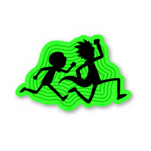 Rick And Morty Running Green - Rick And Morty Official Sticker