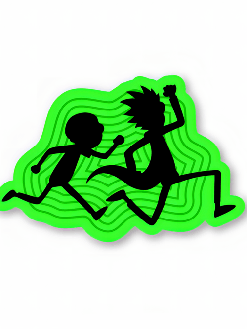 Rick and Morty running green – Rick And Morty Official Sticker
