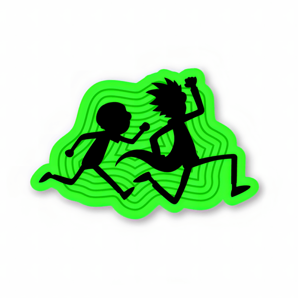 Rick and Morty running green – Rick And Morty Official Sticker