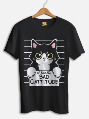 Bad Cattitude Cat Prisoner Cat Pun Bad Attitude T-shirt