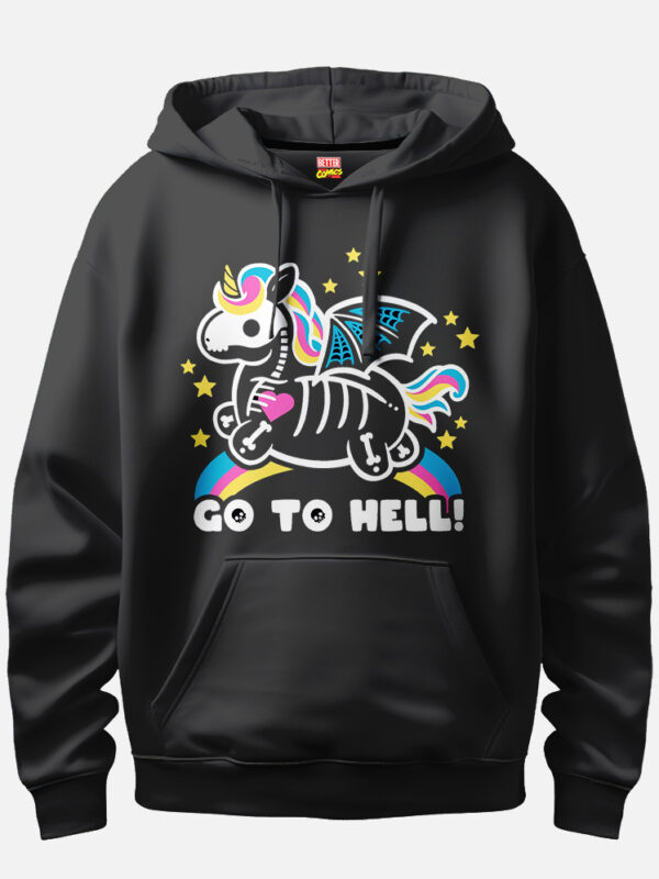 Go To Hell Unicorn Skeleton Unicorn Hoodie