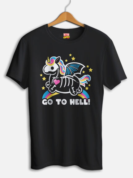 Go To Hell Unicorn Skeleton Unicorn T-shirt