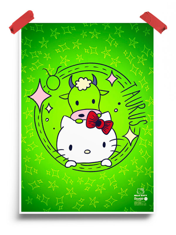 Taurus Hello Kitty Zodiac Poster